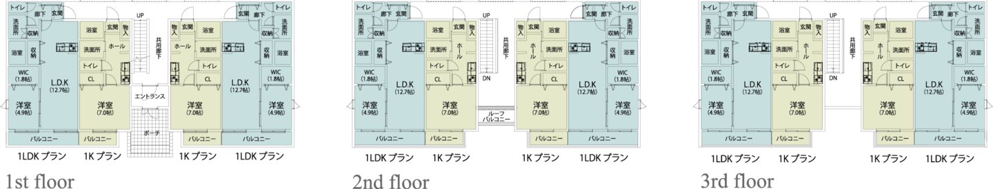 キャメル3階建の間取プラン